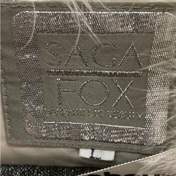 Saga Fox genuine Blue Fox Cream Fur Jacket - Picture 3 of 3